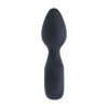 Vibrating Silicone Anal Plug with Loop - Black